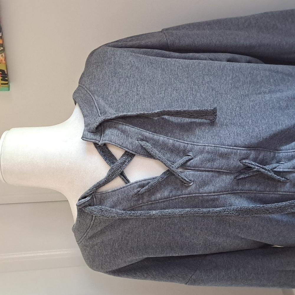 Fabletics Nina Laced Back Gray Pullover Swestshir… - image 4
